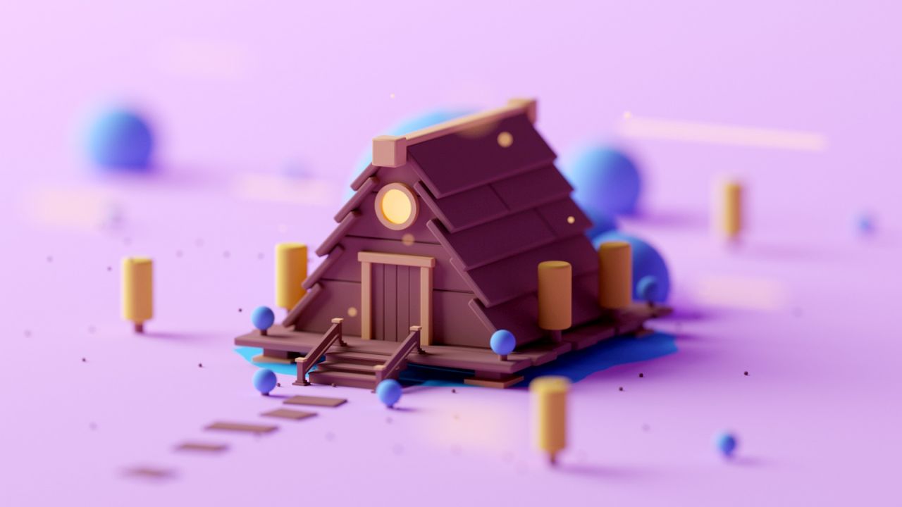 A-frame house on a platform