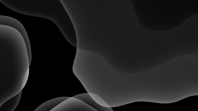 Abstract background with flowing gray and white shapes on a black backdrop