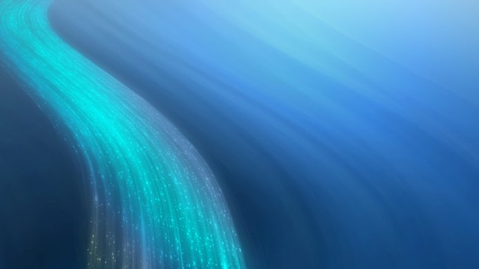 Abstract blue and turquoise light streak on a darker blue background
