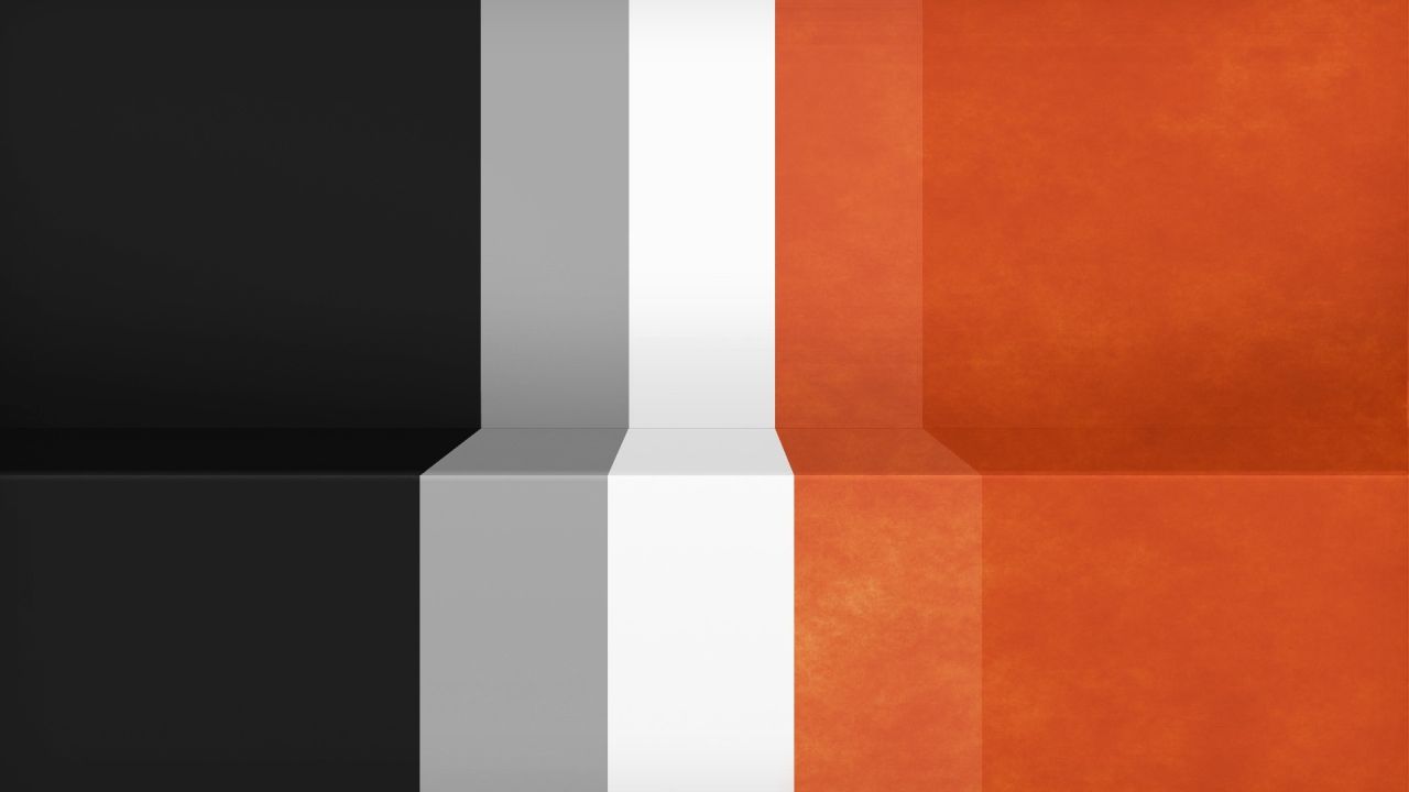Abstract stripes black grey white orange