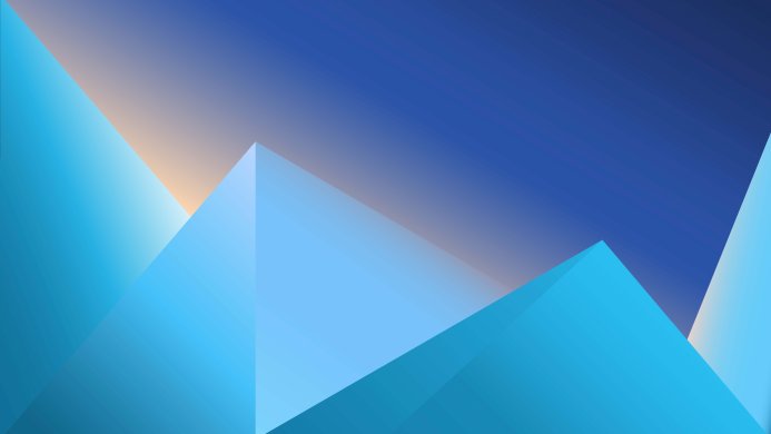 Abstract background with geometric shapes in shades of blue and peach