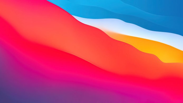 Abstract background with flowing gradients of blue, white, orange, red and magenta
