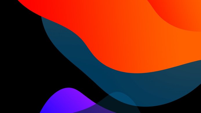 Abstract background with overlapping shapes in red, orange, blue and purple