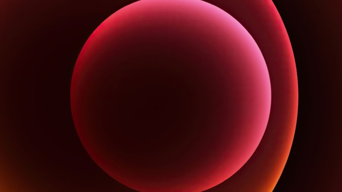 Abstract image of a red sphere and curves with gradients