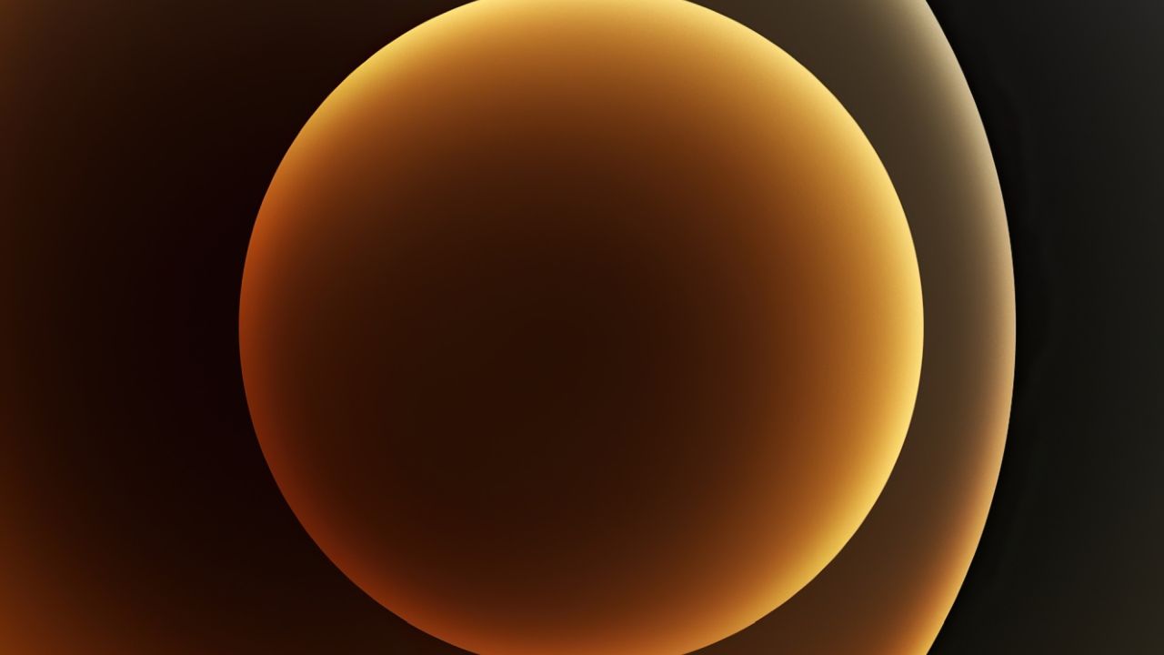 Abstract shape glowing orange dark background