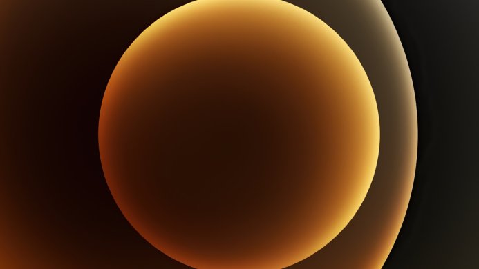 Abstract background of sphere with golden light on a dark background