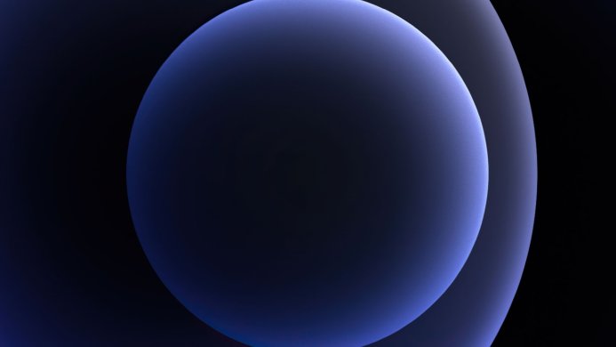 Abstract image of a blue sphere on a black background