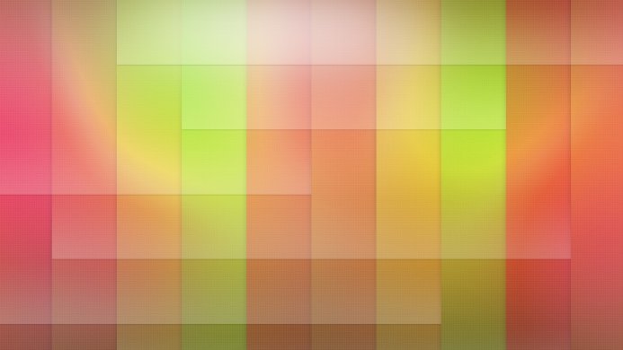 Abstract geometric pattern with pink, orange, yellow and green rectangles