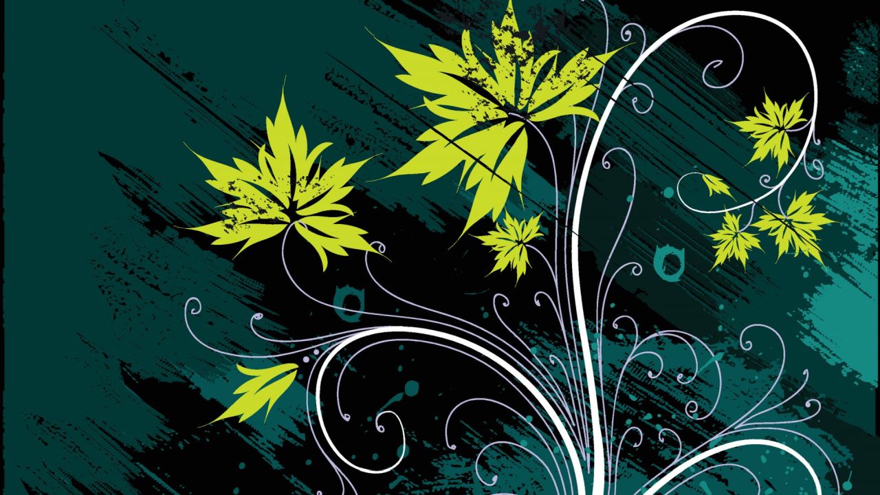 Abstract floral design on a dark background