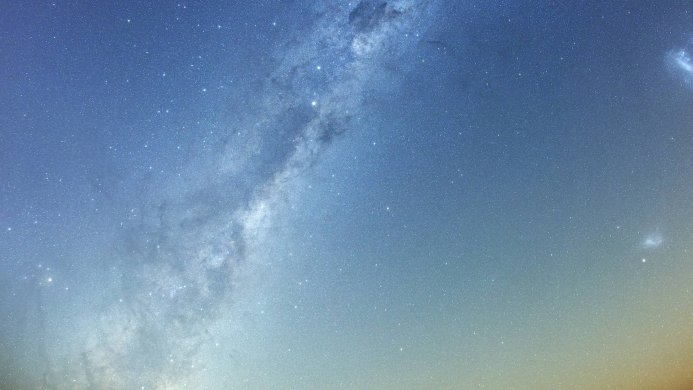 Milky Way with countless stars in a blue night sky