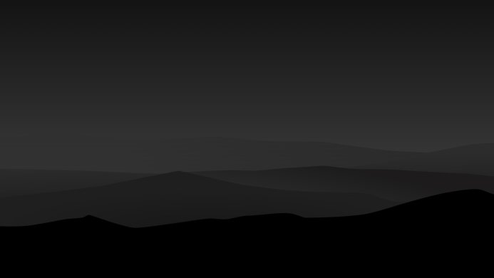 Monochrome image of a mountain range against a dark background