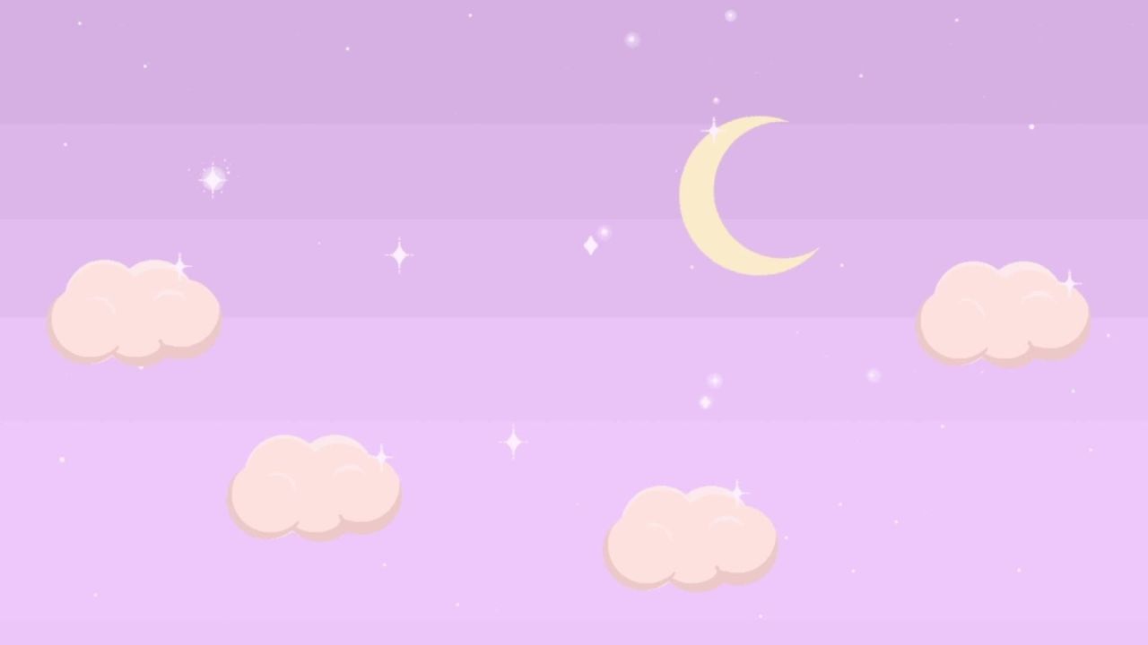 Moon clouds and stars in a night sky