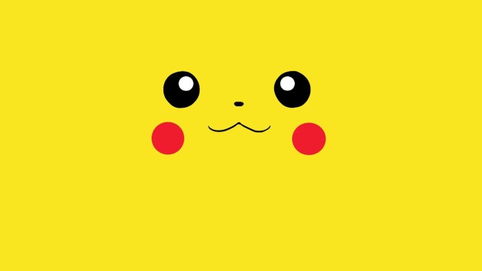 A minimalist image of Pikachu's face from Pokemon