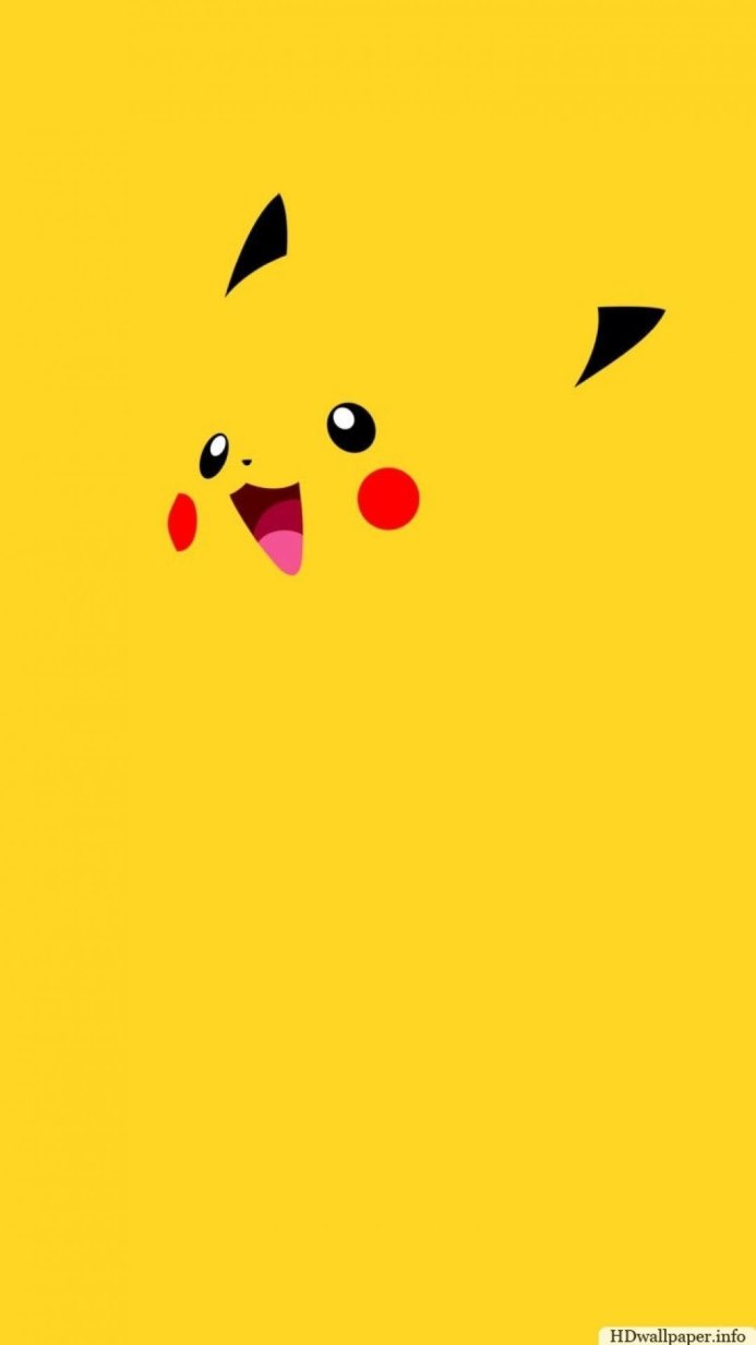 A simplified Pikachu face on a yellow background