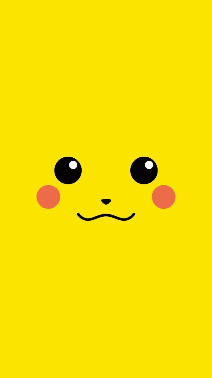 Pikachu face on a yellow background