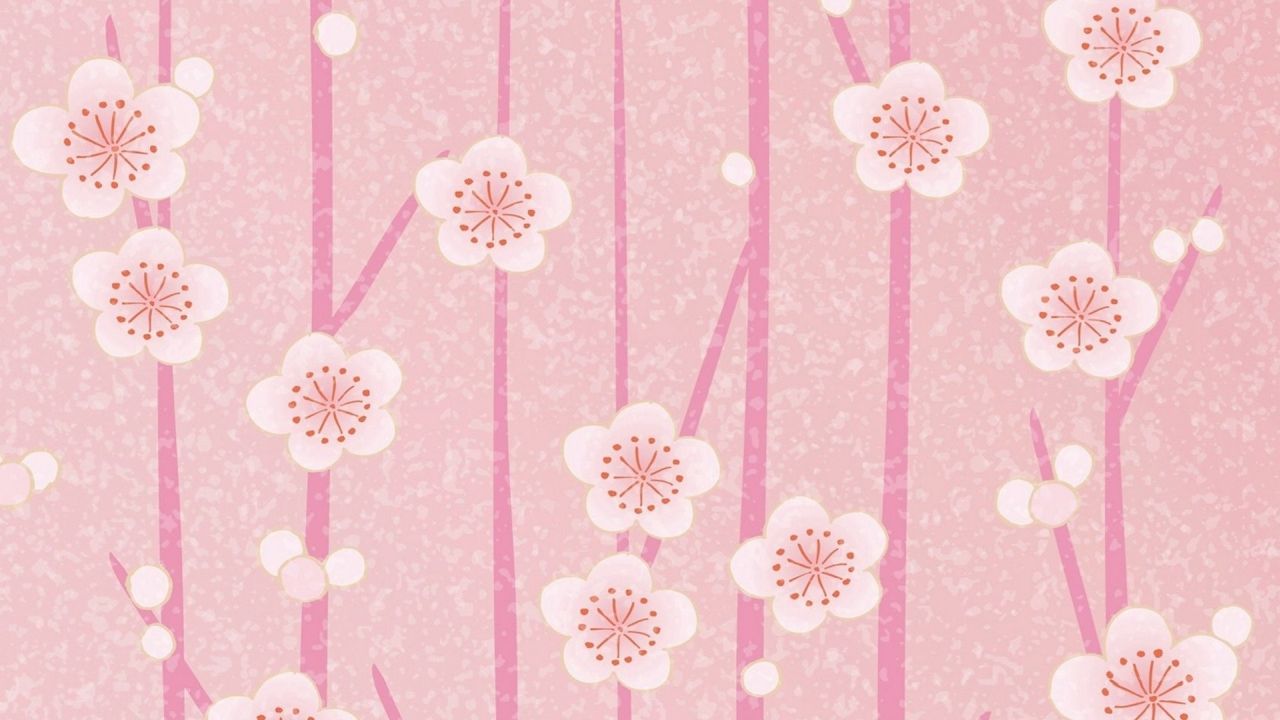 Pink plum blossom pattern