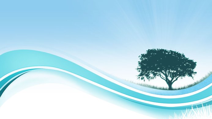 Silhouette of a tree on a hill against a blue abstract background