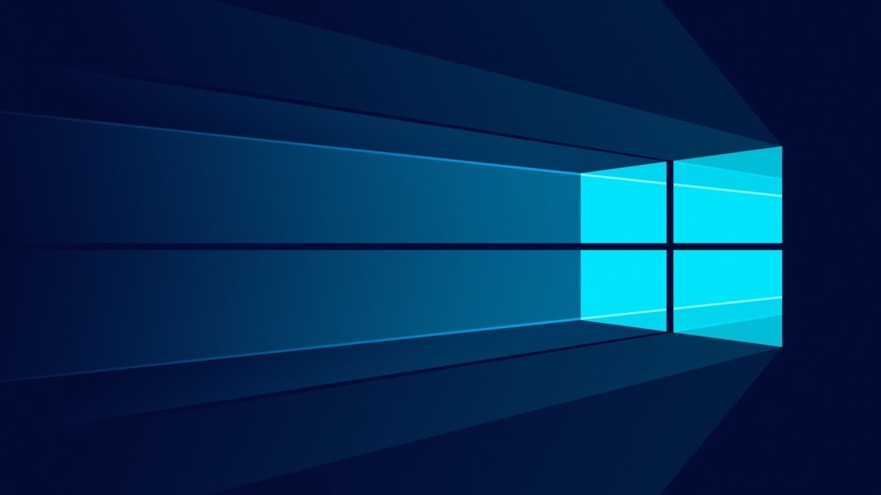 Windows logo on blue background