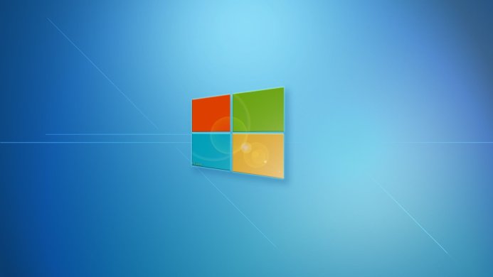 The Windows 7 logo on a blue background