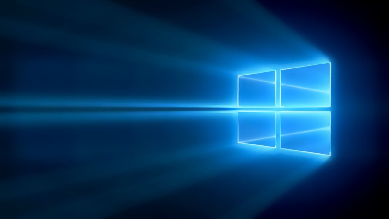 Windows logo blue light
