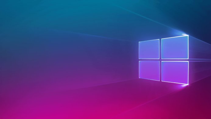 Microsoft Windows logo on a blue and purple gradient background