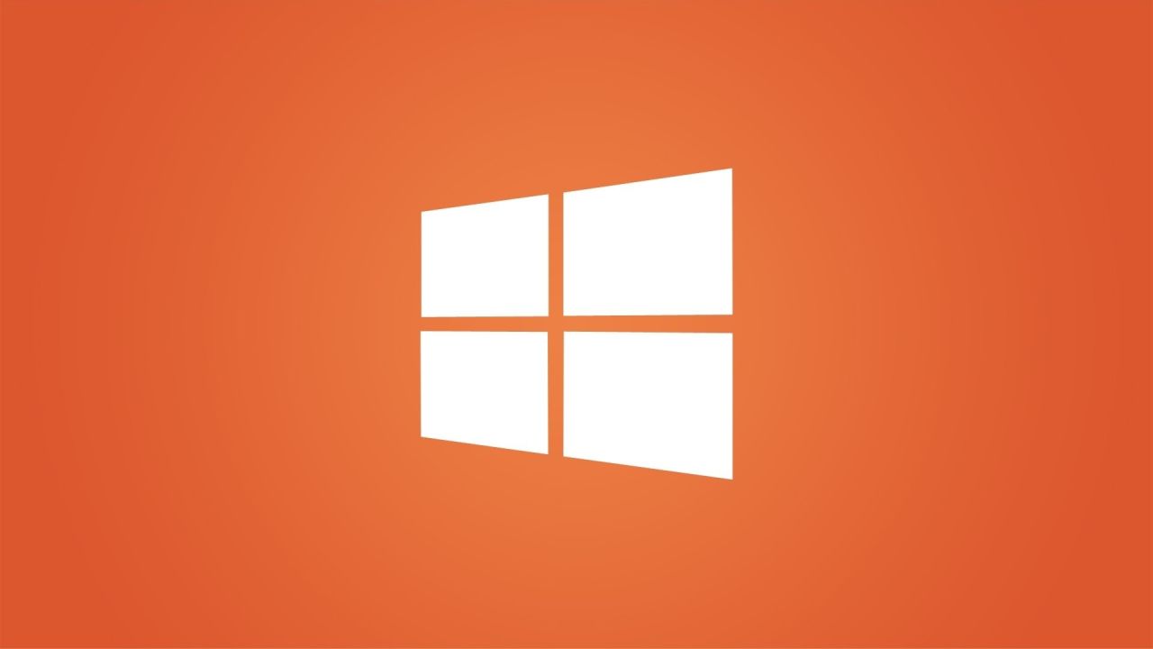 Windows logo on orange background
