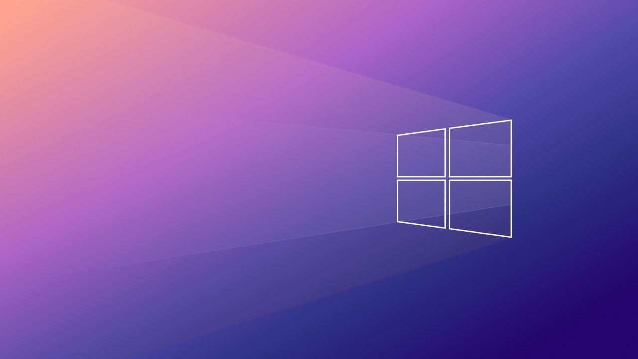 Windows logo on gradient background