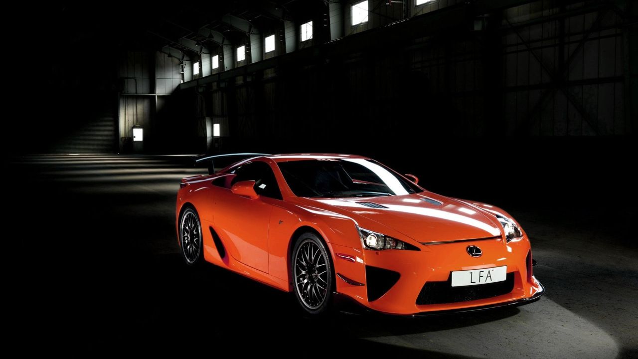 Orange Lexus LFA sports car