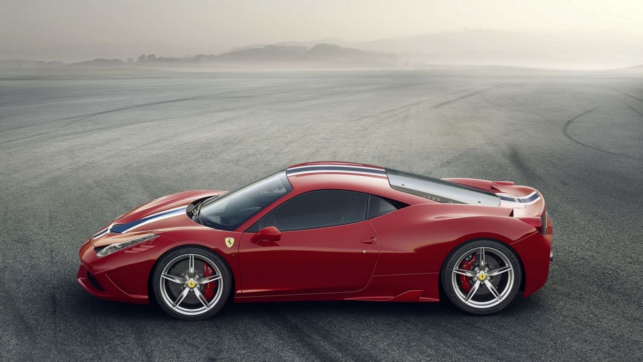 Red Ferrari 458 Speciale on asphalt