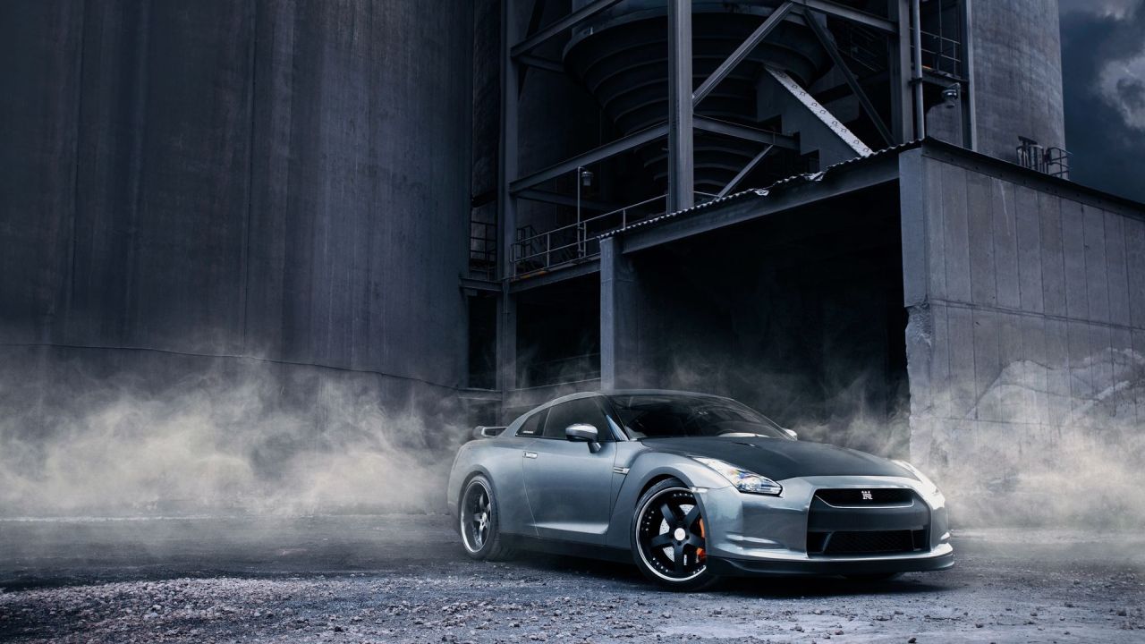 Gray Nissan GT-R car