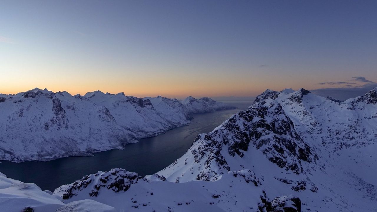 Snowy mountain landscape