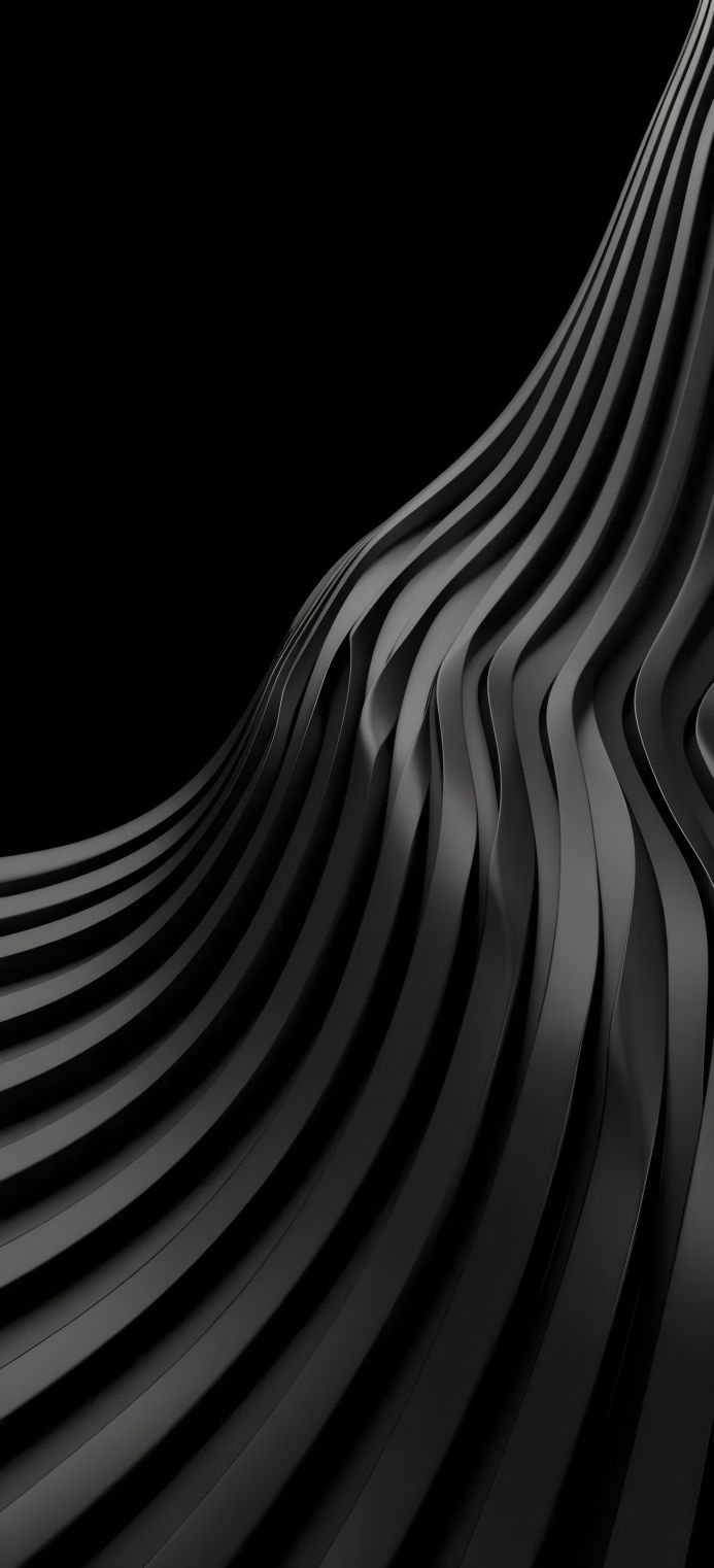 Abstract black curves on black background