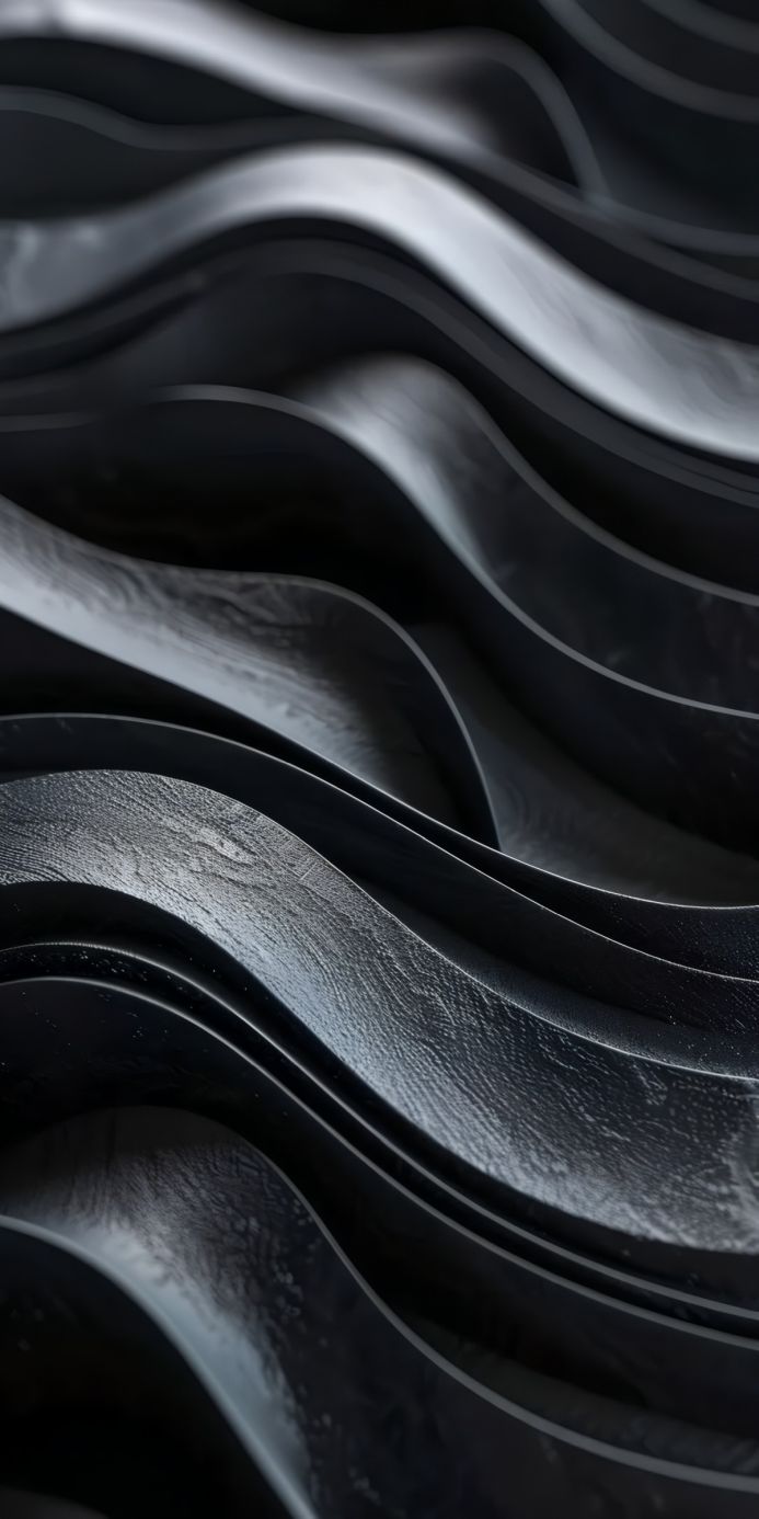 Abstract waves in black and silver colors