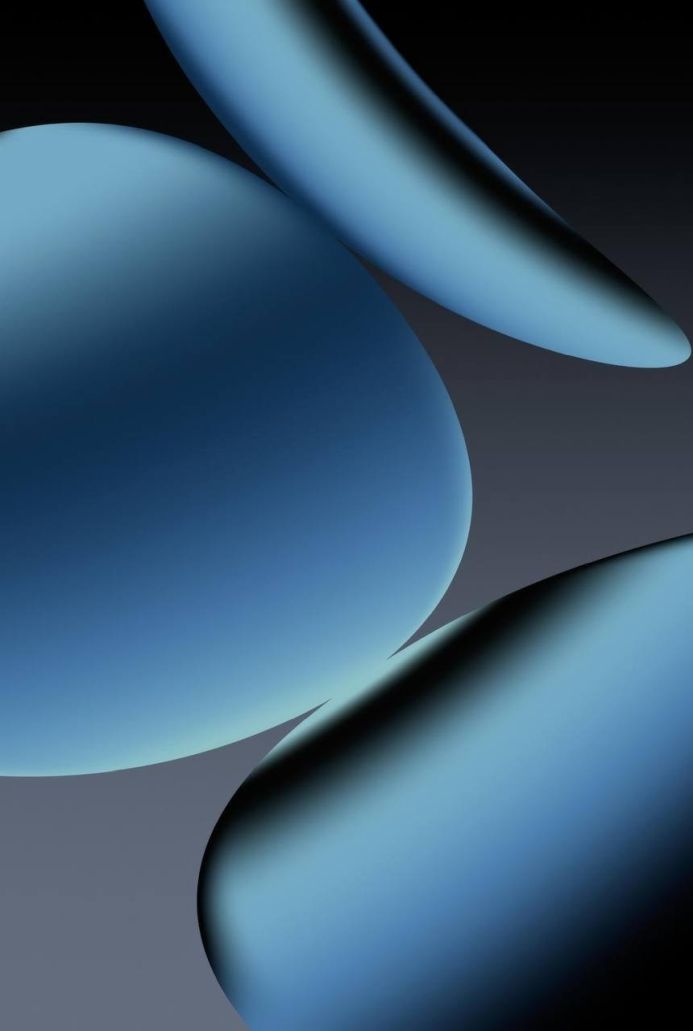 Abstract blue shapes on a gray background