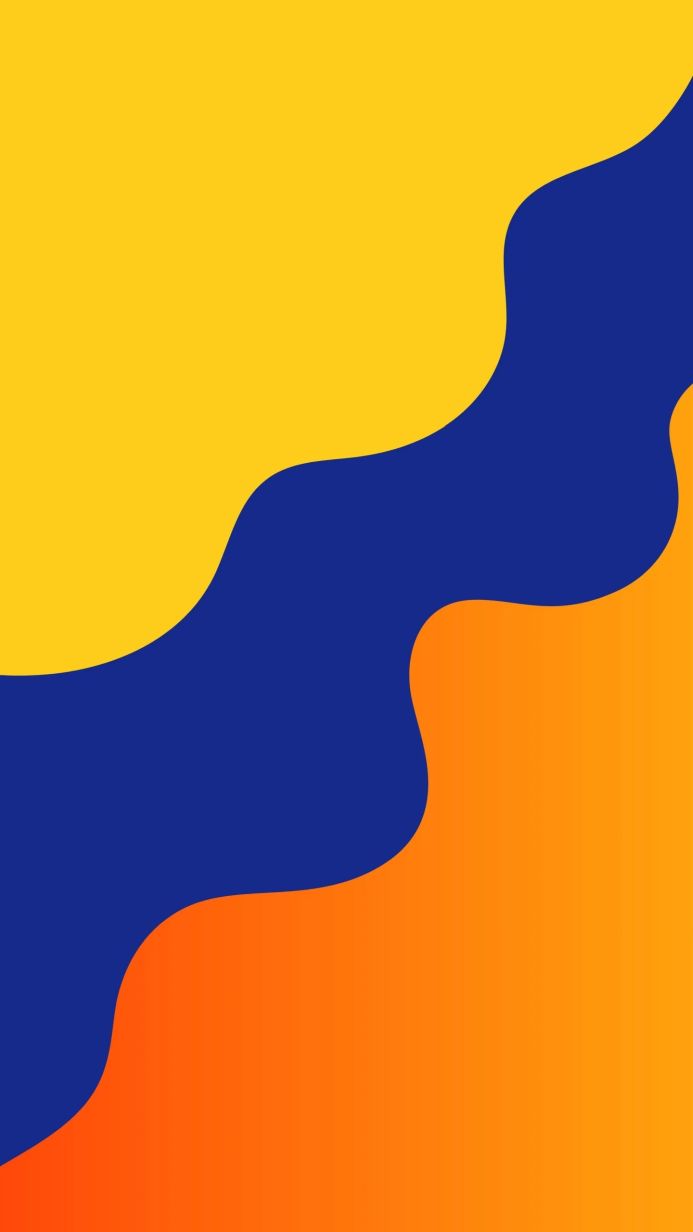 Abstract background with yellow, blue and orange curved shapes