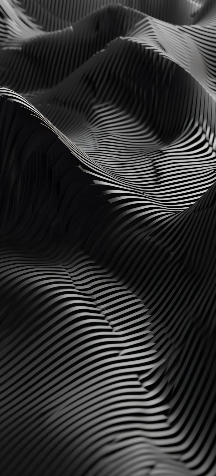 Abstract black and white waves pattern with rhythmic lines and curves