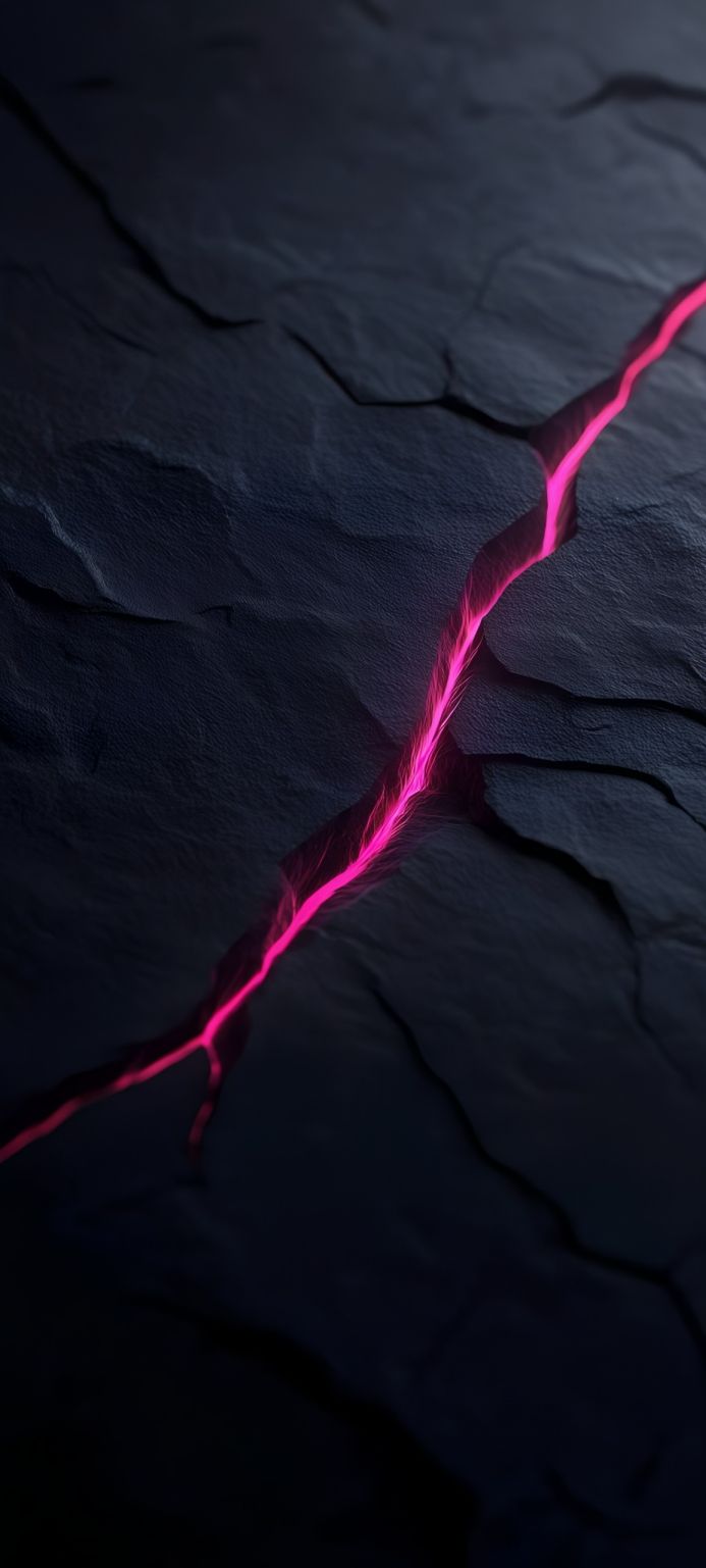 Black stone with a pink crack