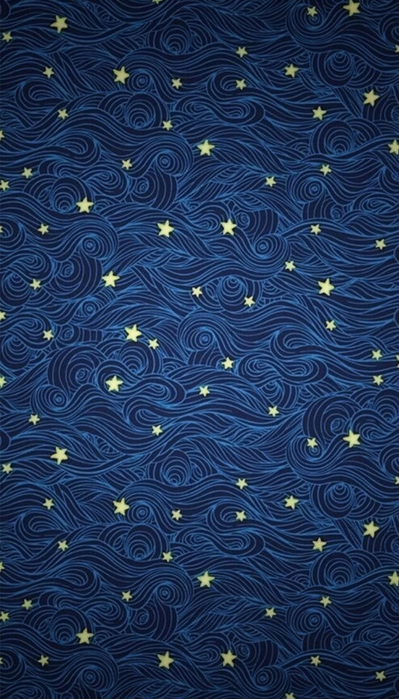 Blue wavy background with stars
