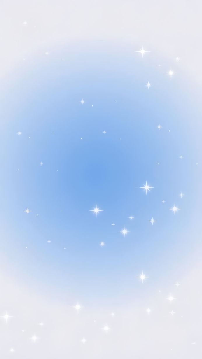Blurred blue and white background with sparkling stars