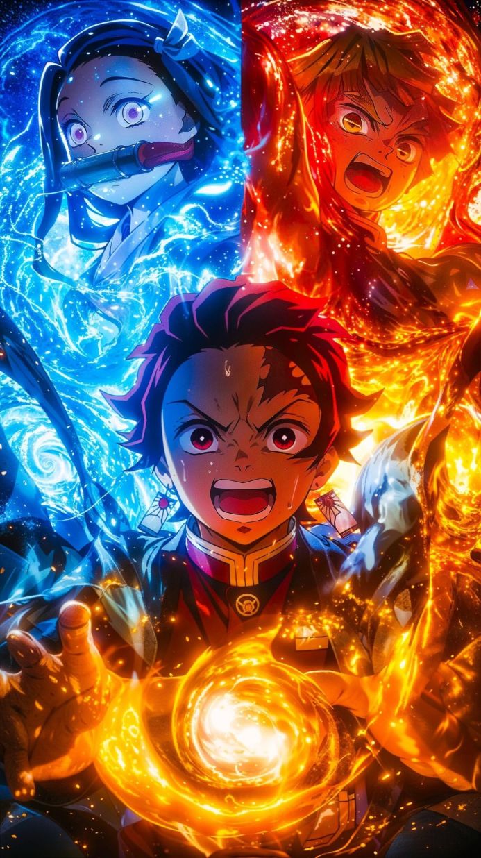 Demon Slayer anime characters with elemental powers