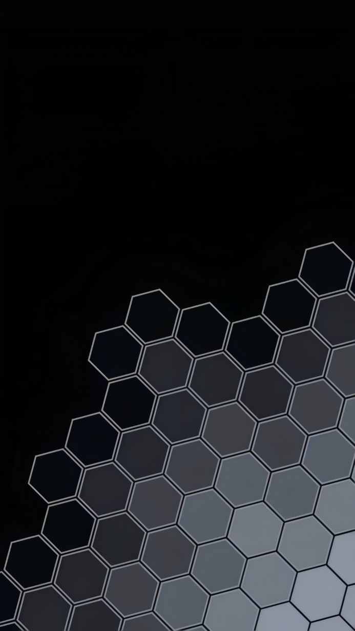 Abstract background with gray and black hexagons in a pattern