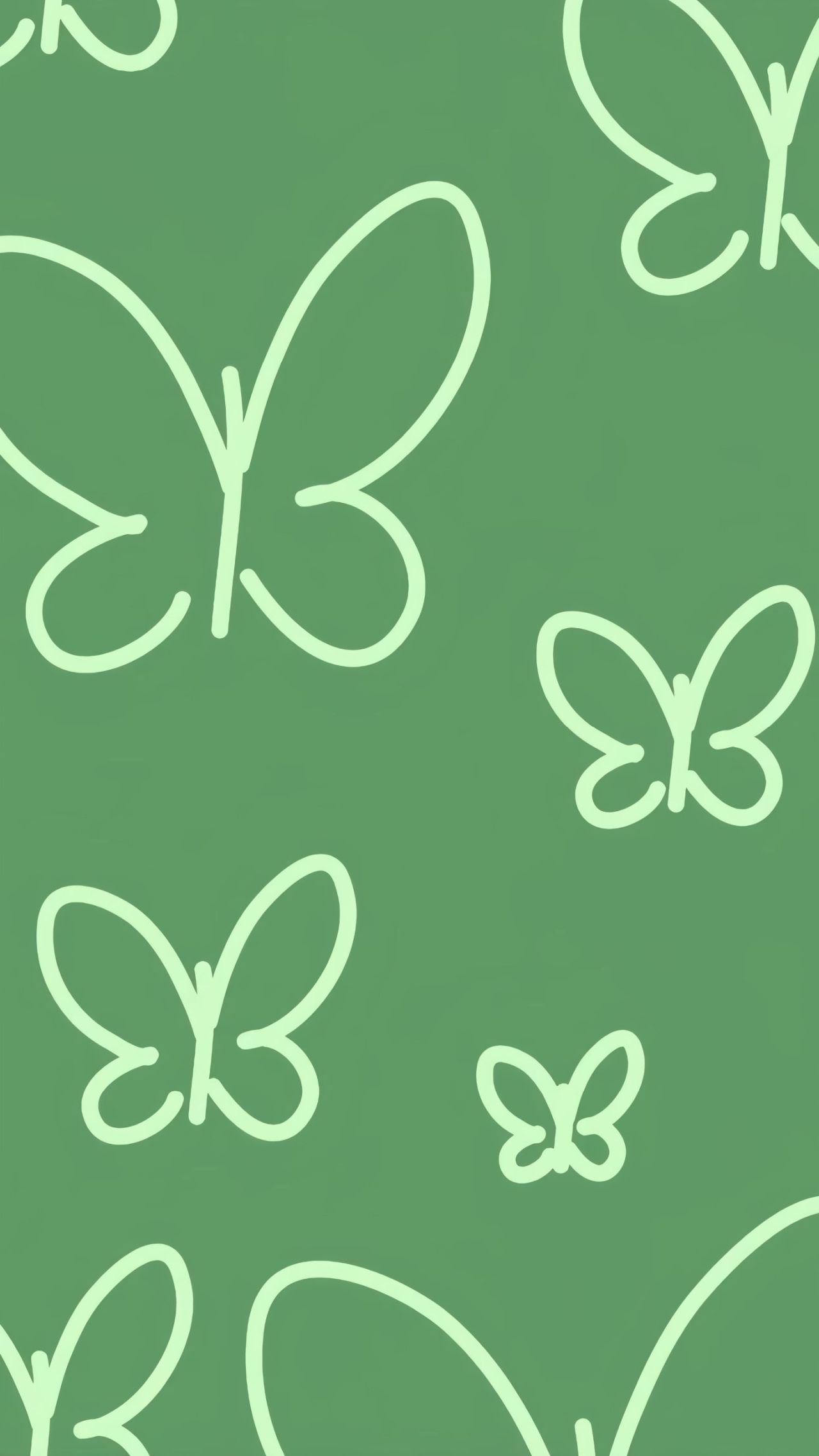 Green background with white butterfly