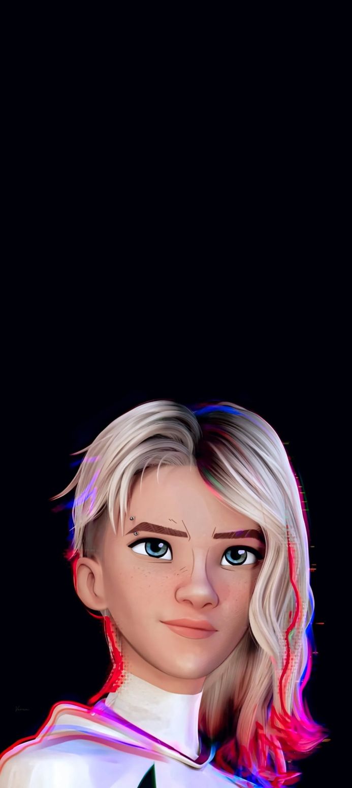 Gwen Stacy, aka Spider-Gwen, from Spider-Man: Into the Spider-Verse, with piercing