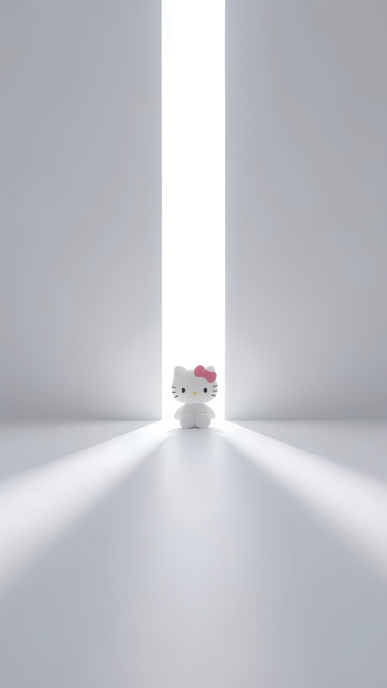 Hello Kitty in white space with light