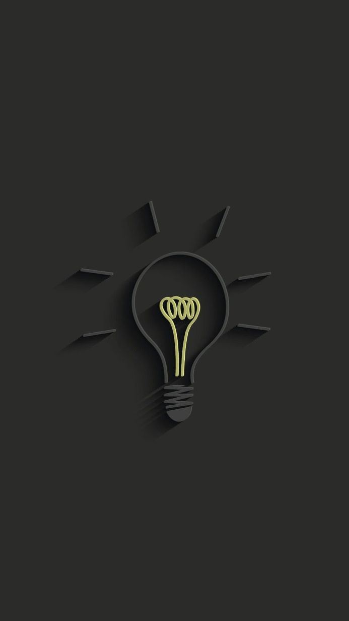 Minimalist light bulb icon on a dark gray background
