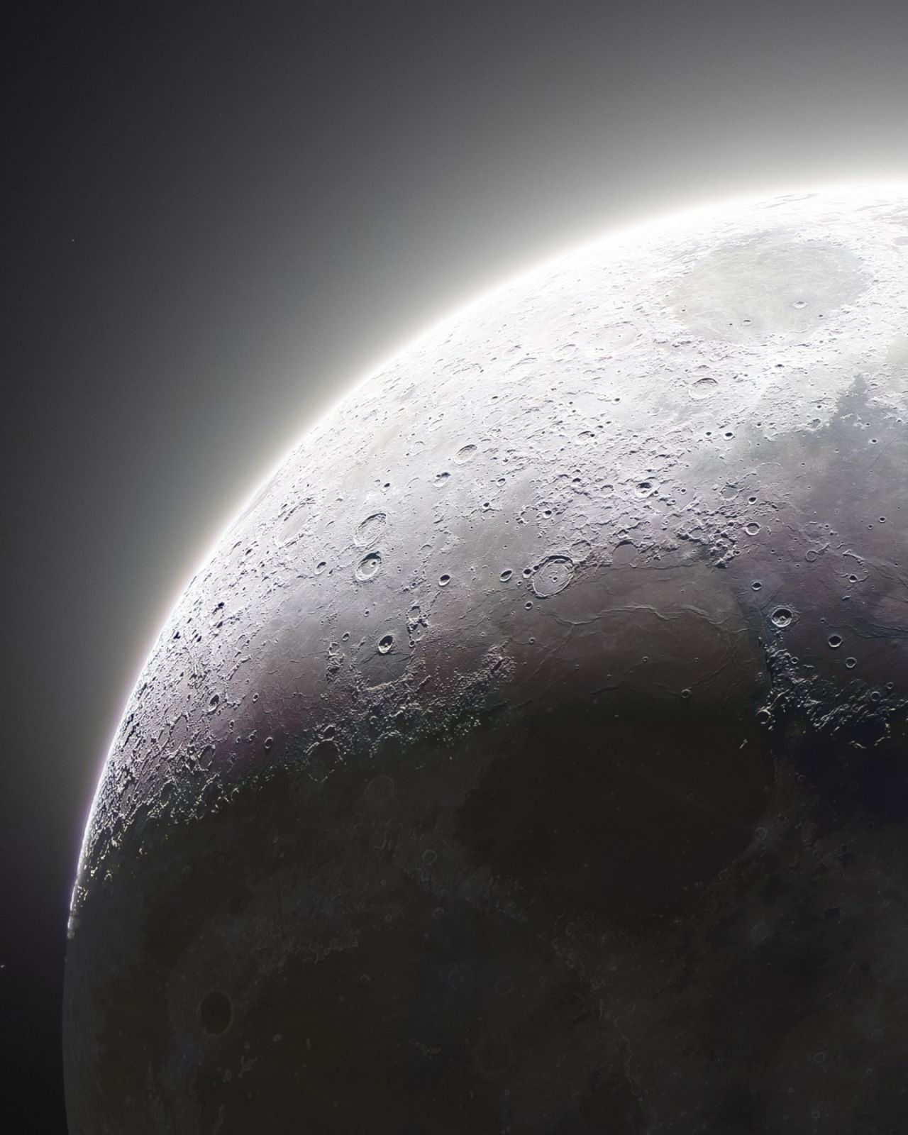 Detailed surface of the moon