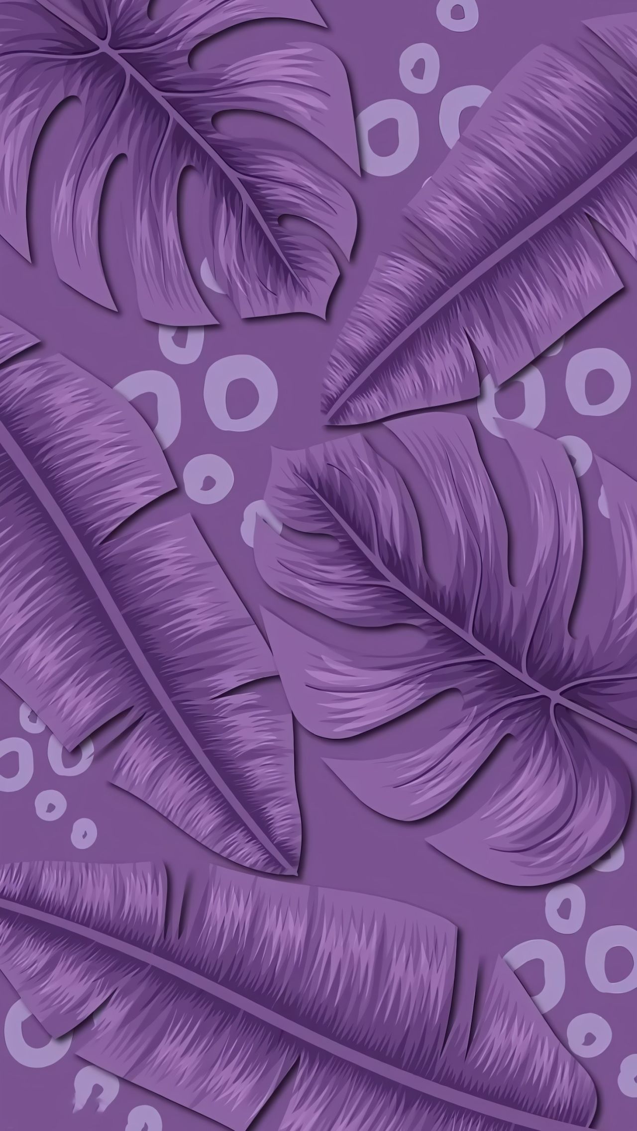 Purple leaves on a purple background