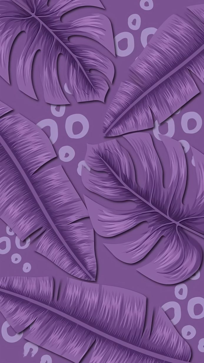 Purple leaves and circles pattern