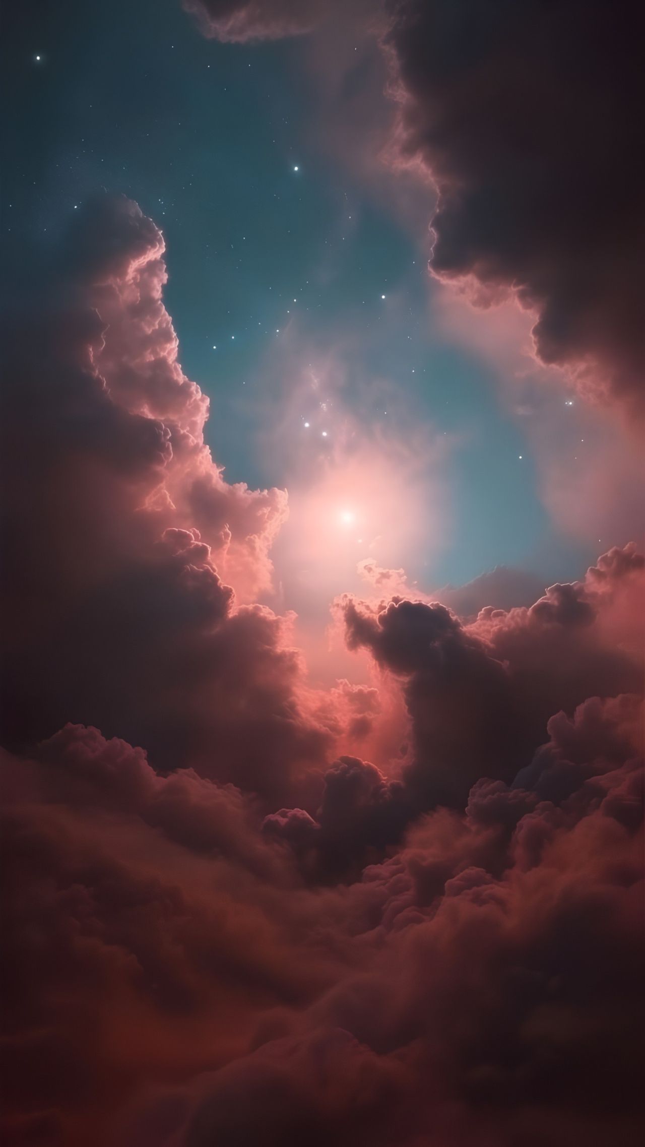 Dramatic clouds and starlight glow