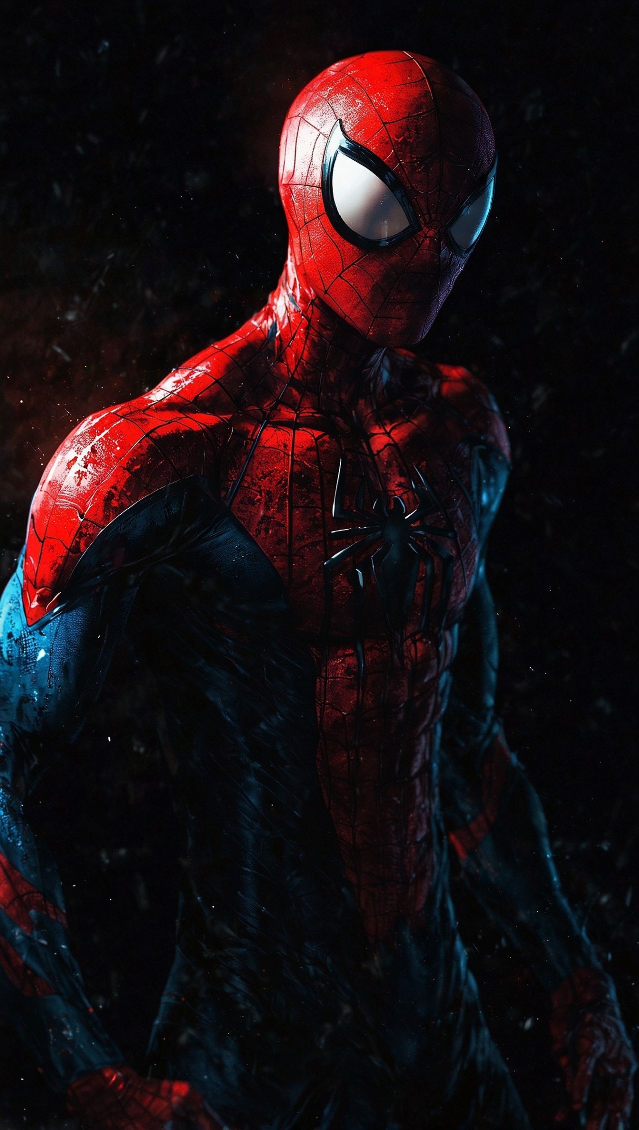 Spiderman in red and blue suit